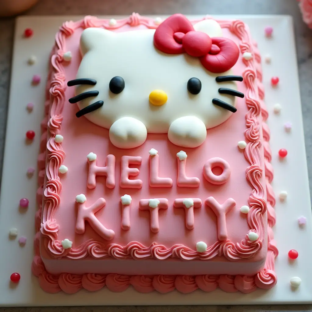 Hello Kitty Number Cake