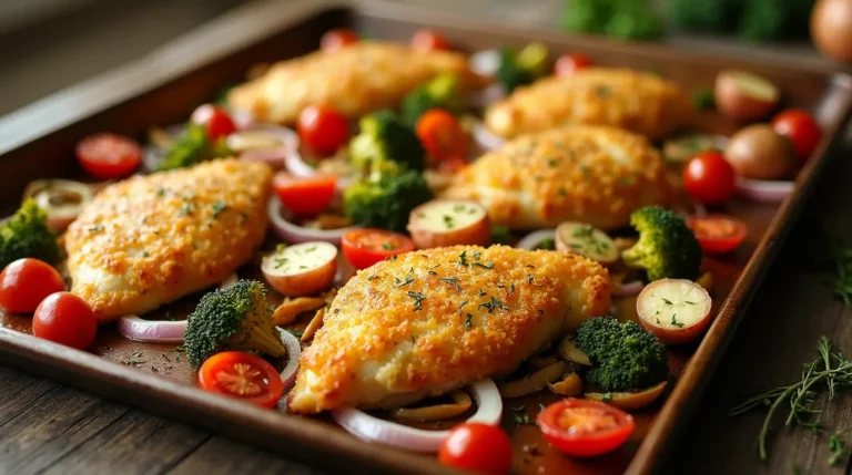 Parmesan Crusted Chicken Sheet Pan