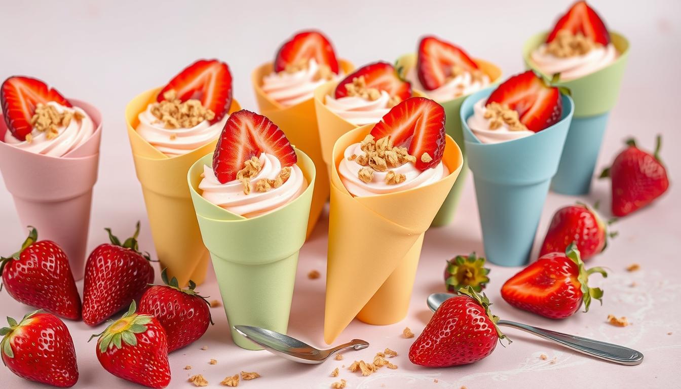 Strawberry Crunch Cheesecake Cones recipes