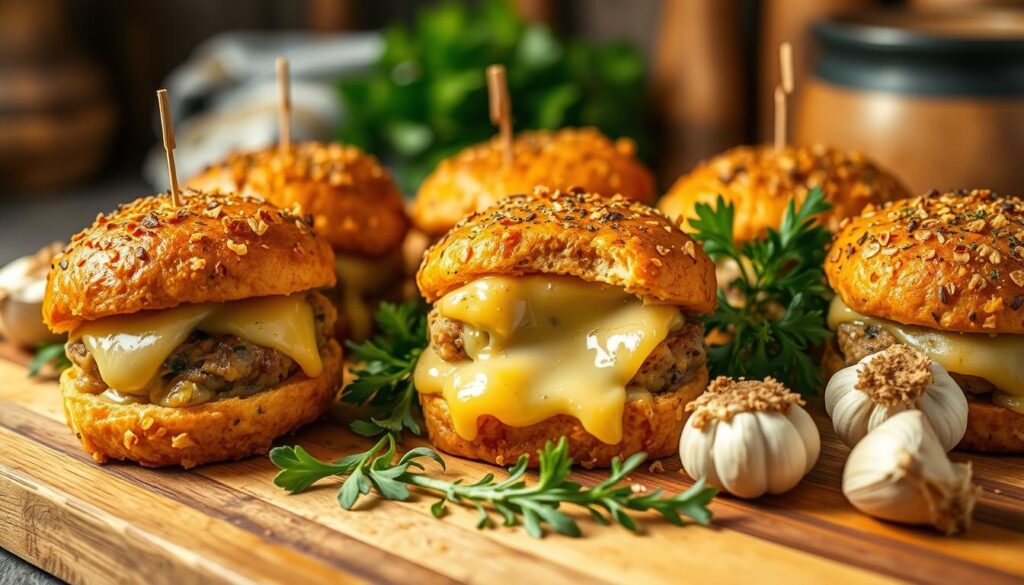 Garlic Parmesan Cheese Burger Bombs