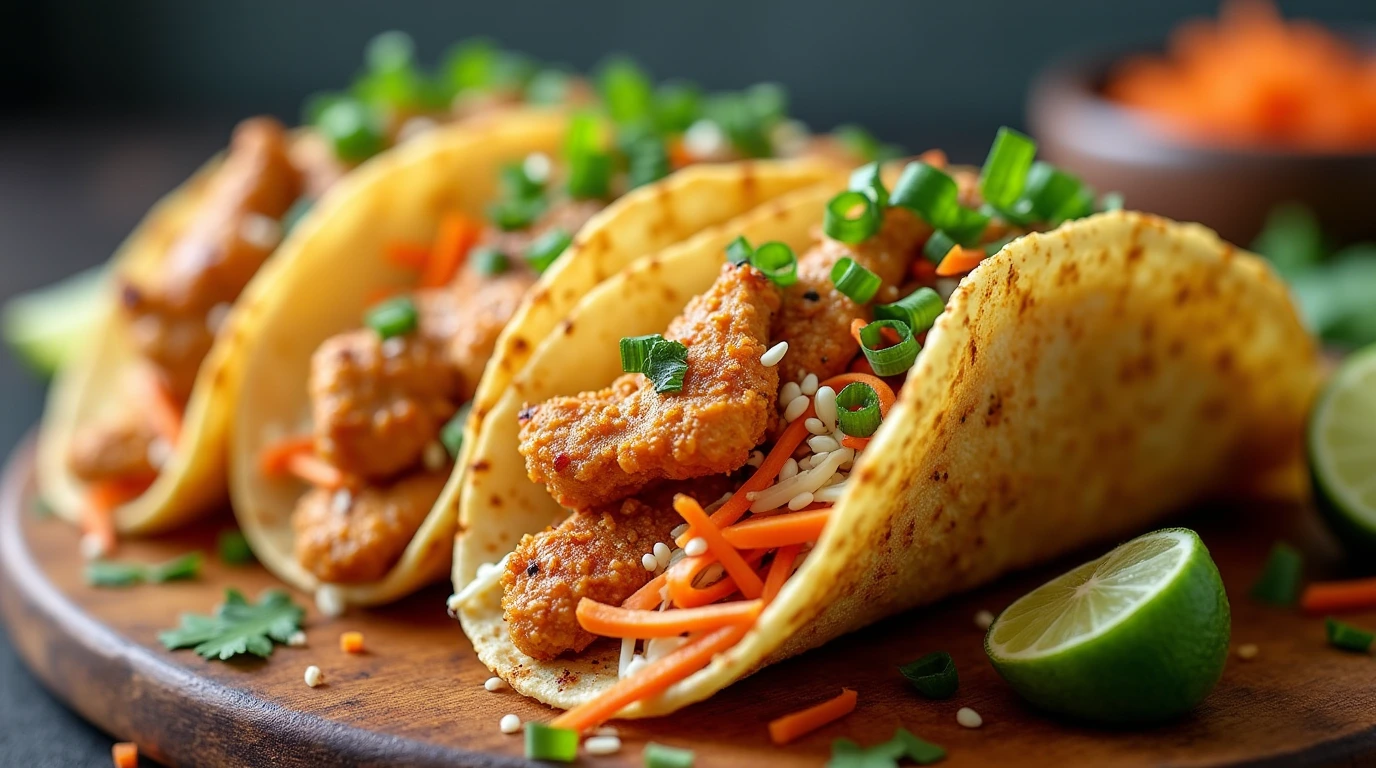 Crunchy Asian-Style Chicken Tacos