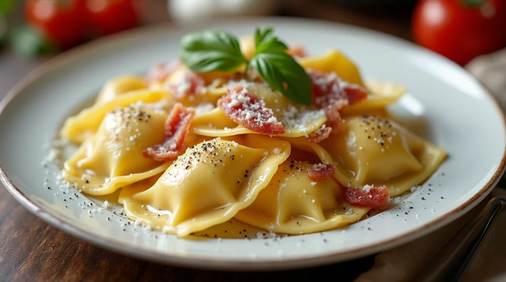 Ravioli Carbonara