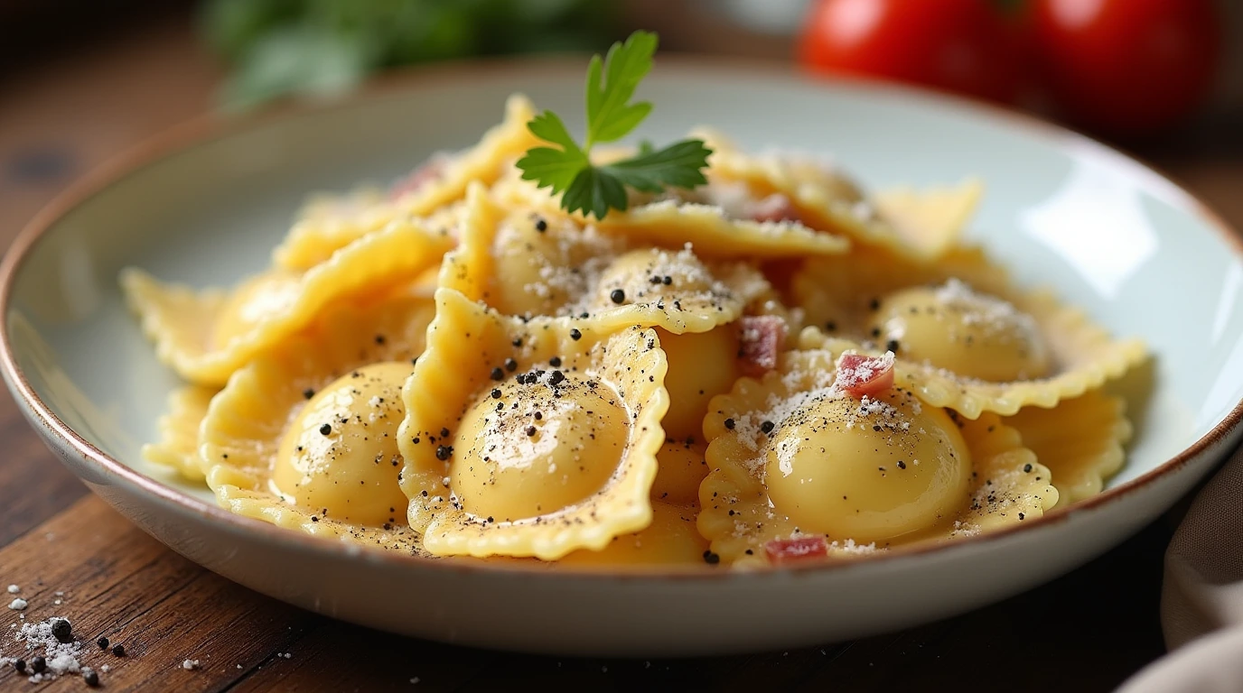 Ravioli Carbonara