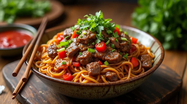 Sticky Beef Noodles