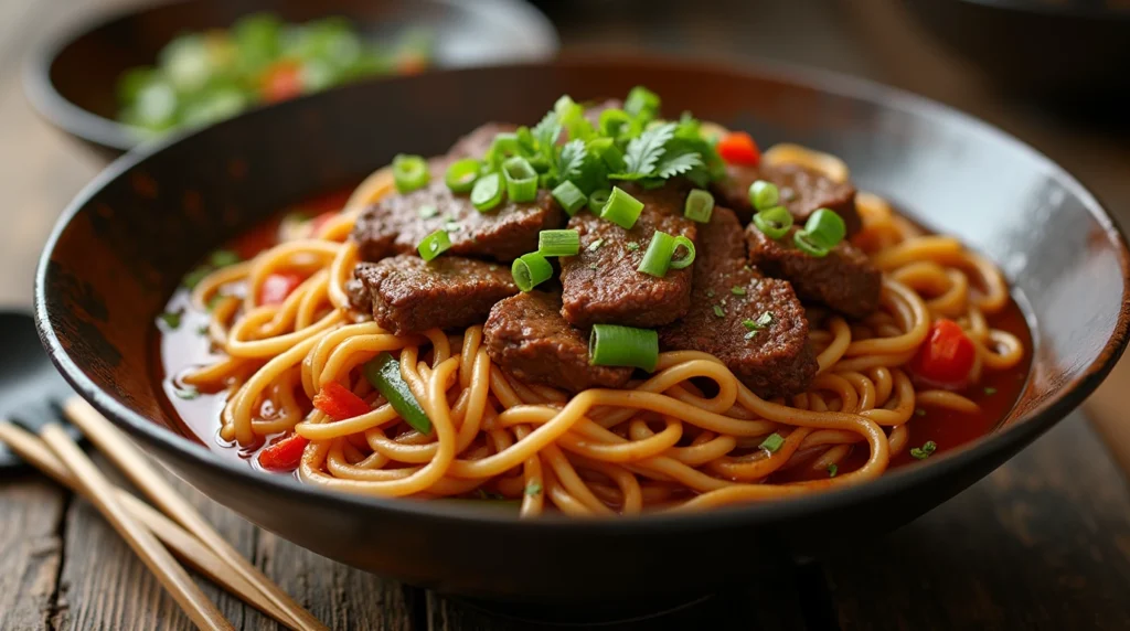 Sticky Beef Noodles