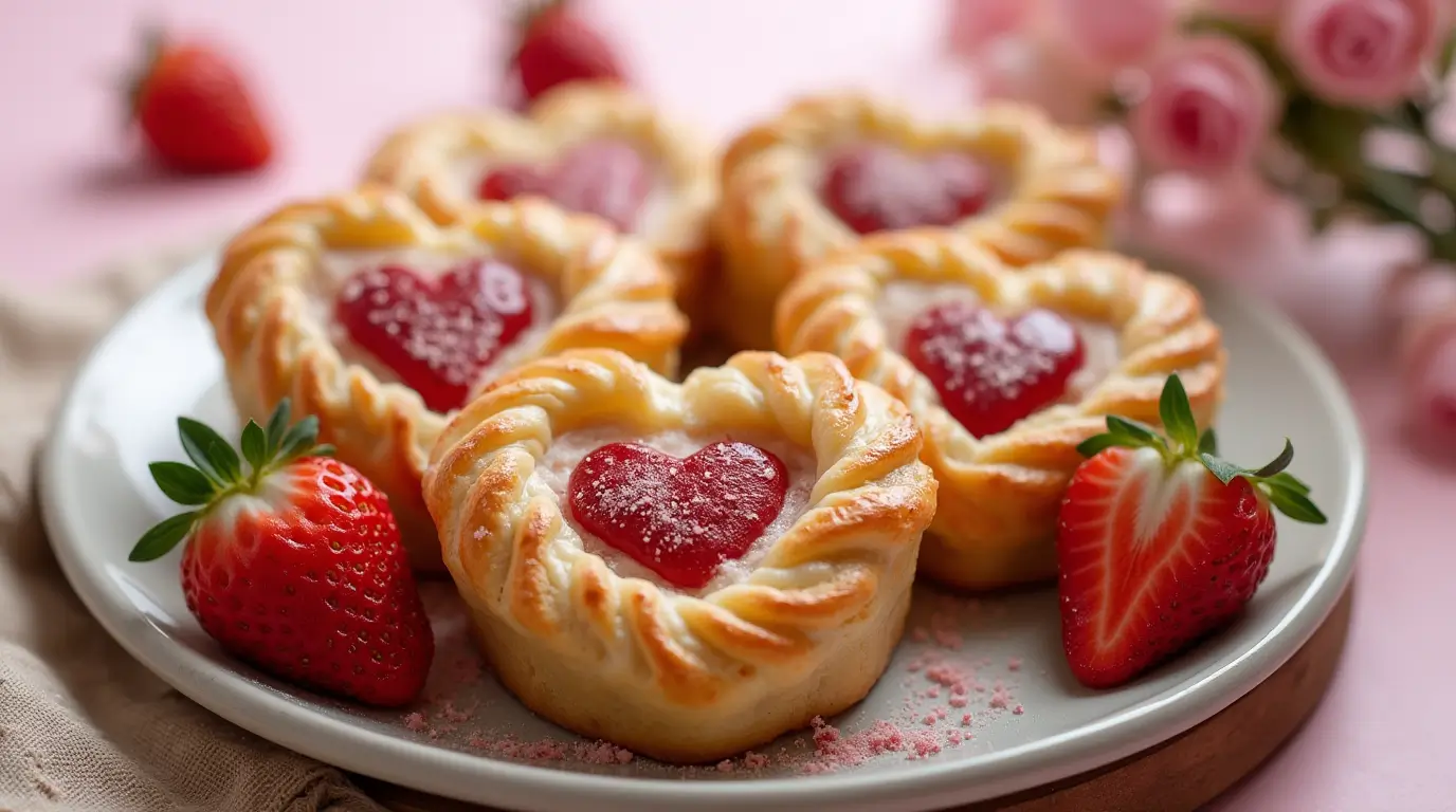 Strawberry Cream Cheese Heart Danishes