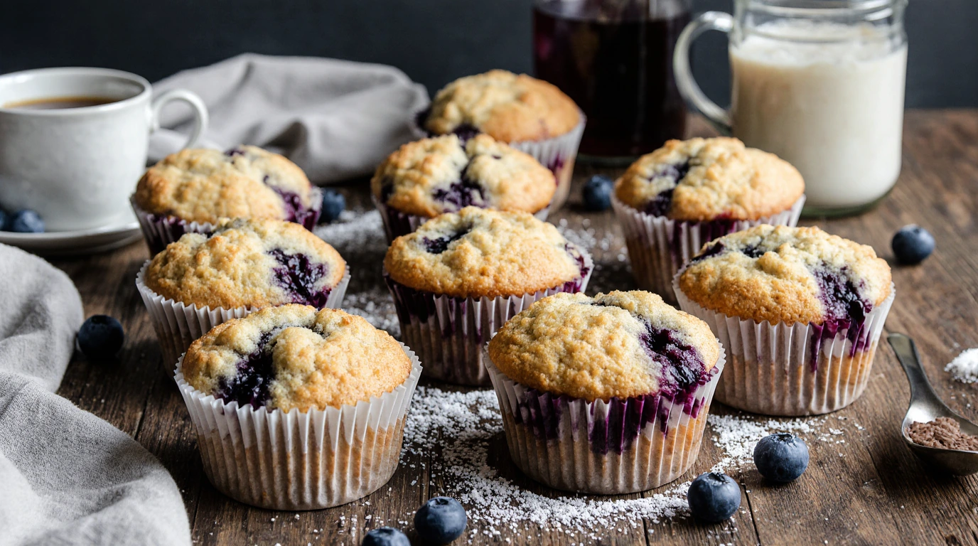 Sourdough Discard Blueberry Muffins