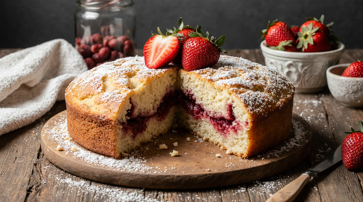 Strawberry Sourdough Cake
