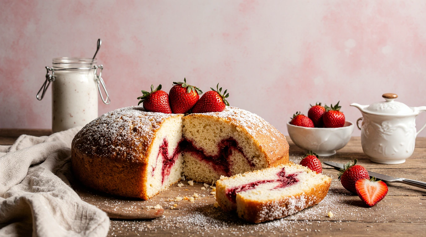 Strawberry Sourdough Cake