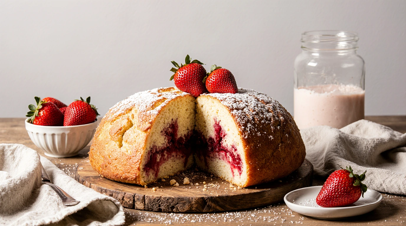 Strawberry Sourdough Cake