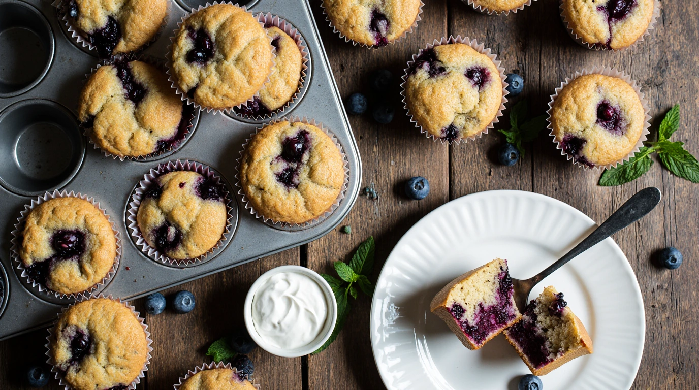 Yogurt Blueberry Protein Muffins
