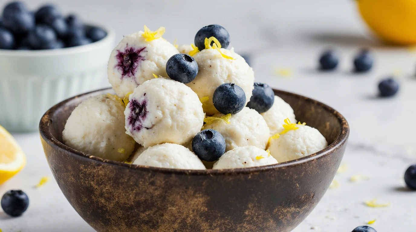 Lemon Blueberry Cottage Cheese Protein Bites