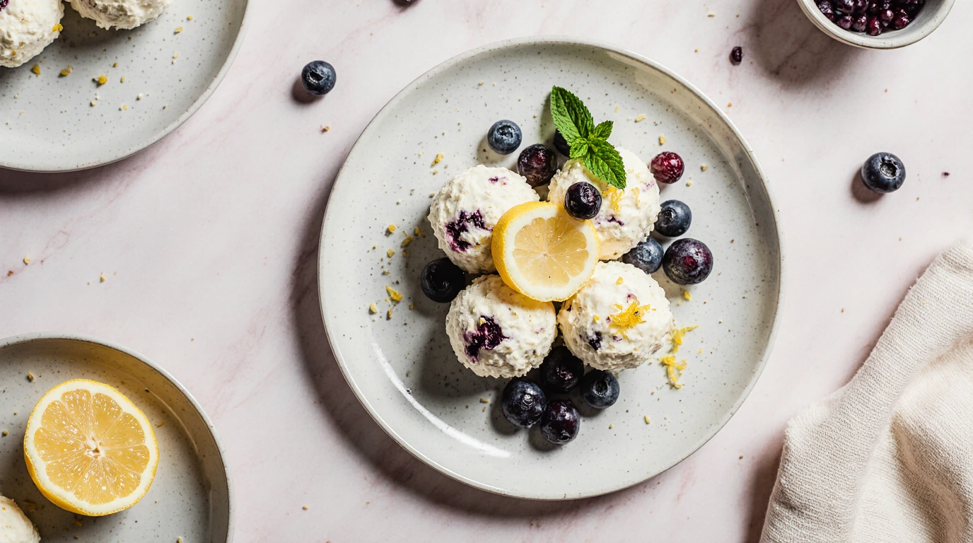 Lemon Blueberry Cottage Cheese Protein Bites
