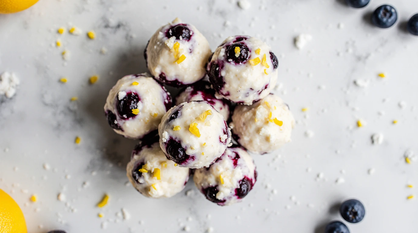 Lemon Blueberry Cottage Cheese Protein Bites